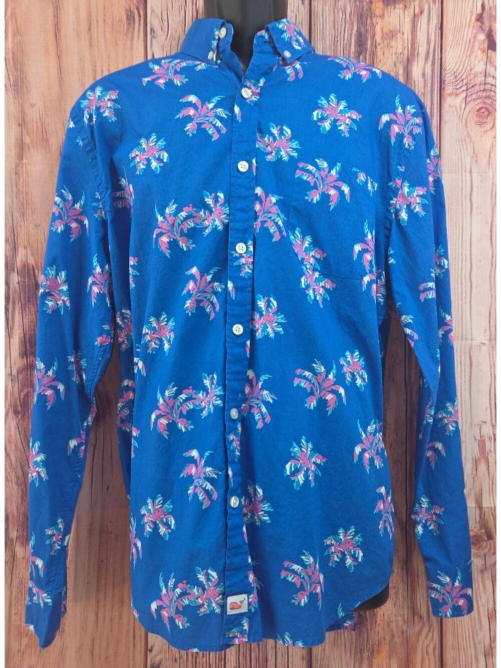 Vineyard Vines Slim Fit Palm Tree Print Murray Shirt Large